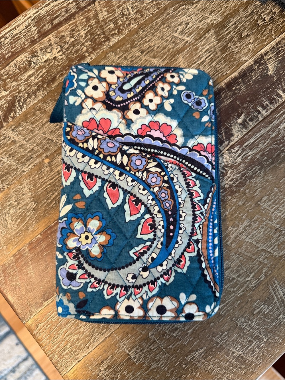 Vera Bradley Quilted Zip Around Wallet in Haymarket Paisley Jewel.